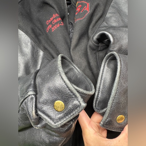 North N End leather and Wool Mens L Jacket in black - Picture 16 of 16